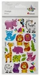 Naklejki wypukłe zwierzęta safari 20szt - Titanum