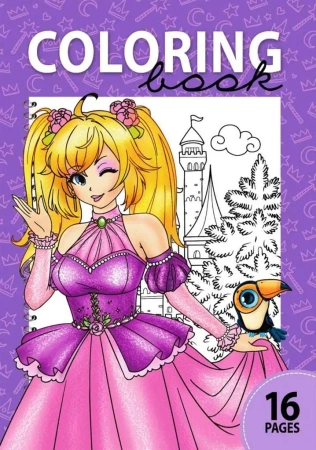 Kolorowanka A4 16 obrazków Księżniczka - Fresh