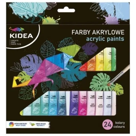 Farby akrylowe 24 kolory KIDEA - DERFORM