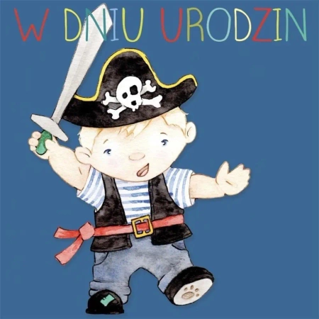 Karnet kwadrat CL4213_PO Urodziny Pirat - Clear Creations