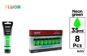 Farba akrylowa fluorescencyjna 35ml zielona (8szt) - Artix