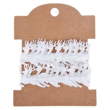 Craft with Fun Ozdoba dekoracyjna Taśma Renifer 2m/2,5cm Biel 12/288