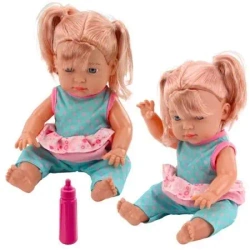 Lalka bobas w turkusowym komplecie kucyki butelka - Leantoys