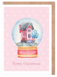 Kartka Boże Narodzenie Kula, eko koperta K134 - Cardie