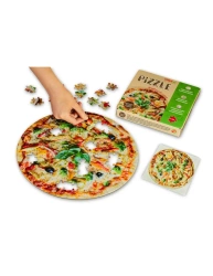 Pizzle. Okrągłe puzzle z pizzą. 120 el. - Qlini