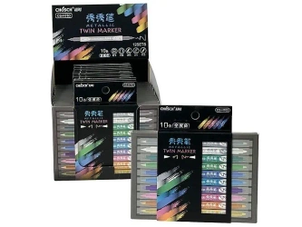 Flamastry dwustronne 10 kolorów - ADAR