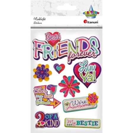 Naklejki papierowe 3D friends mix 10szt - Titanum