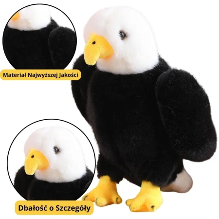 Maskotka Orzeł czarno biały 25cm - Leantoys