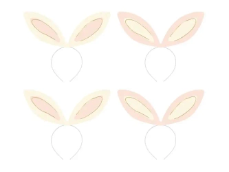 Opaski uszy królika 12.5x29cm 4szt - PartyDeco