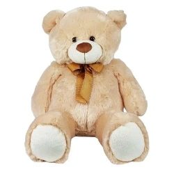 Maskotka Miś pluszowy z kokardką 70 cm beżowy - Madej