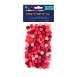 Pompony poliestrowe czerwone 1cm różowy 120szt - Dalprint dpCraft