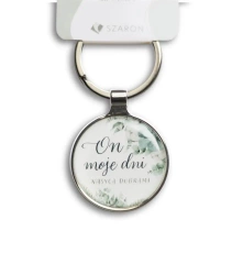 Brelok metalowy srebrny - On moje dni nasyca - Szaron