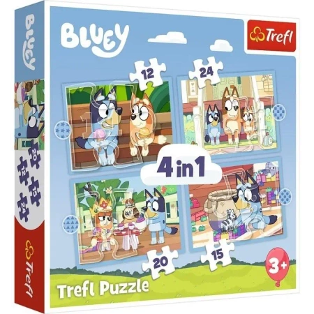 Puzzle 4w1 Bluey i jego świat - Trefl