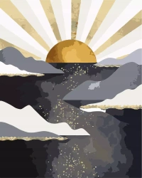 Malowanie po numerach - Złote promienie 40x50cm - ArtiFly