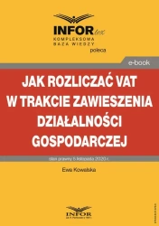 eBook Jak rozliczać VAT w trakcie zawieszenia działalności gospodarczej - Ewa Kowalska