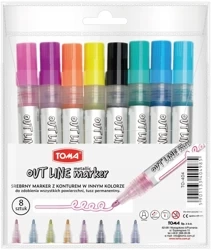 Marker konturowy 8 kolorów - TOMA