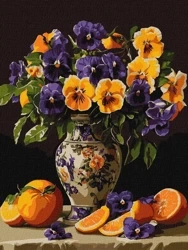 Malowanie po numerach - Wdzięczne bratki 30x40cm - Ideyka