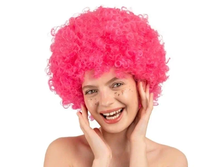 Peruka Afro jasny róż - PartyDeco