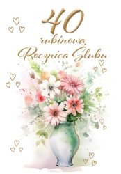 Kartka okolicznościowa Rocznica ślubu 40 - Trend
