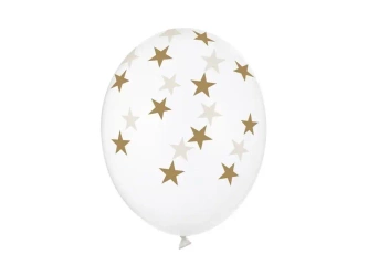 Balony Gwiazdki Crystal Clear 30cm 6szt - PartyDeco