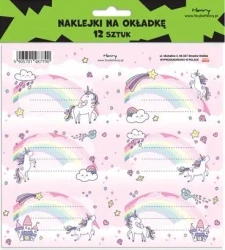 Naklejki na zeszyty - Unicorn Tęcza (12szt) - Henry