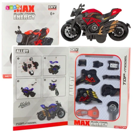 Motocykl do skręcania metalowy 1:14 pomarańczowy - Leantoys