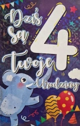 Karnet Urodziny 4 chłopiec - YEKU