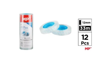 Taśma samoprzylepna przezroczysta 12mmx33m (12szt) - MP Main Paper