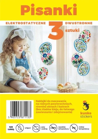 Naklejki Wielkanocne Pisanki 3szt - Kunke