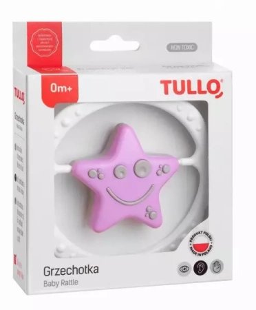 Grzechotka gwiazdka różowo-szara - Tullo