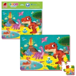 Piankowe puzzle A4. Zabawne obrazki. Dinozaury - Roter Kafer
