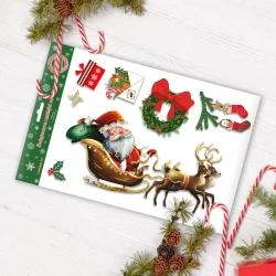 Naklejki elektrostatyczne BN - Mikołaj w zaprzęgu - Henry