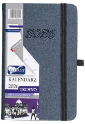 Kalendarz 2026 A6 tygodniowy Techno grafitowy - praca zbiorowa