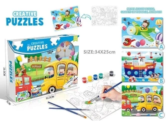 Puzzle do kolorowania 89el z farbami - ADAR