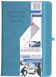 Kalendarz pedagoga 2025/26 A5 tyg. Salsa turkusowy - praca zbiorowa
