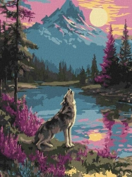Malowanie po numerach - Samotny wilk 30x40cm - Ideyka