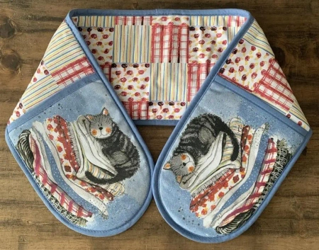 Rękawice kuchenne GLV01 Kot na koszu z praniem - Alex Clark