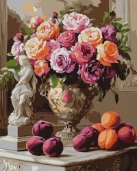 Malowanie po numerach - Eleganckie róże 40x50cm - Ideyka