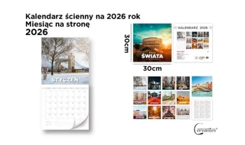 Kalendarz 2026 ścienny 30x30cm Miasta świata - Cervantes
