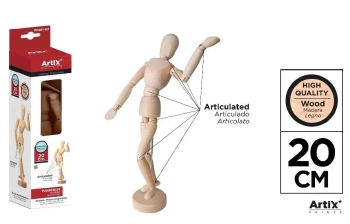 Drewniany manekin do nauki rysowania 20cm - Artix