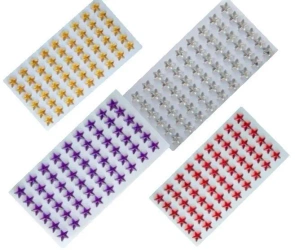 Dżety samoprzylepne gwiazdki złote 10mm 54szt - Brewis