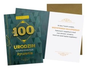 Karnet B6 Urodziny 100 męskie - Kukartka