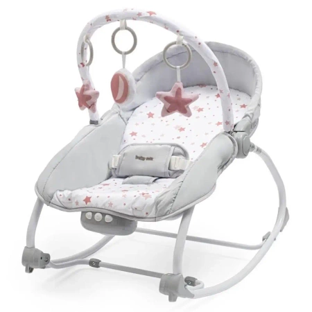Leżaczek multifunkcyjny z wibracjami gwiazdki róż - Baby Mix