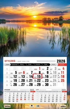 Kalendarz 2026 jednodzielny 3XL Mazury - Pan Kalendarzyk