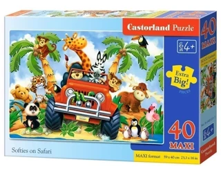 Puzzle 40 maxi - Pluszaki na Safari CASTOR - Castorland