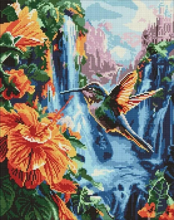 Diamentowa mozaika - Tropikalny ptak 40x50cm - Ideyka