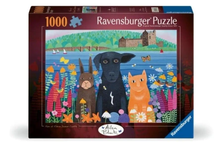Puzzle 2D: Zwierzaki i zamek 1000el - Ravensburger