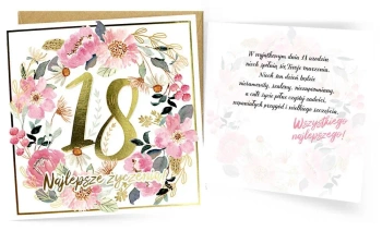 Karnet Urodziny 18 - Kukartka