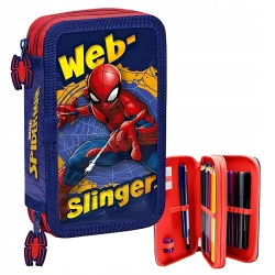 Piórnik dwukomorowy z wyposażeniem Spiderman SP50054 Kids Euroswan - Kids Euroswan zabawki licencja