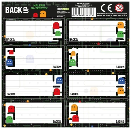 Nalepki na zeszyt BackUp 7 A102 (25szt) DERFORM